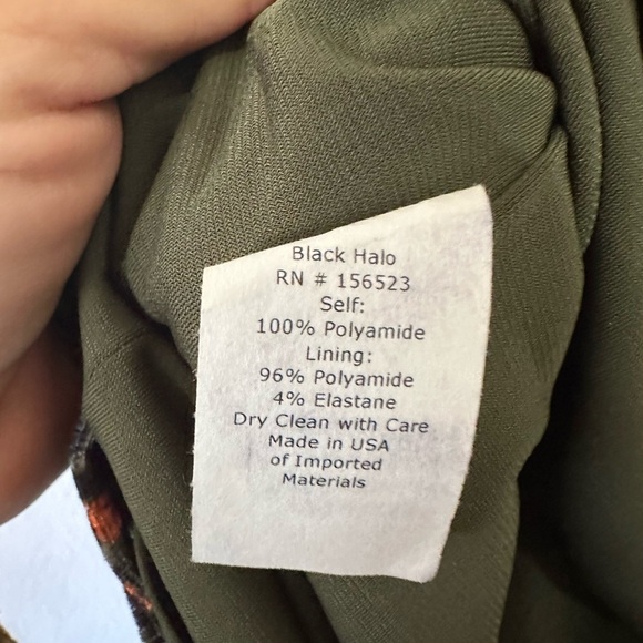 Black Halo Briar Leopard Velvet Mini Dress in Green Leopard- Size 12 - Picture 8 of 9